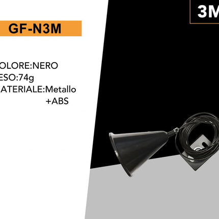 Kit di 2 pezzi per montaggio a sospensione dei binari track elettrificati monofase cavo da 3 metri regolabile enzoled