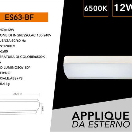 APPLIQUE ESTERNO/12W/6500K - enzoled