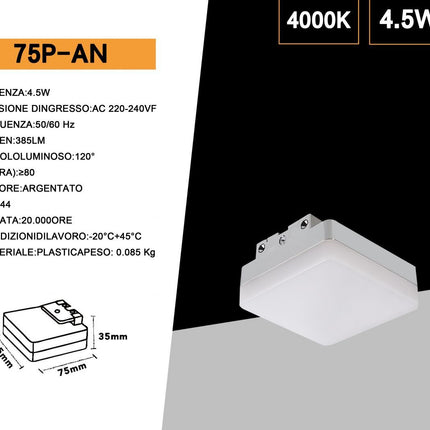 Lampada a led per specchio da bagno 4,5 watt applique moderno a luce naturale 4000k enzoled