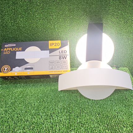 Applique da parete led 8 watt doppia emissione di luce up e down lampada con pannello in vetro opaco tecnologia CCT - enzoled