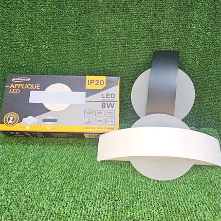 Applique da parete led 8 watt doppia emissione di luce up e down lampada con pannello in vetro opaco tecnologia CCT - enzoled
