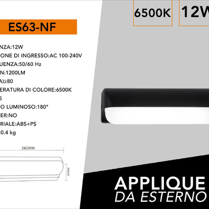 APPLIQUE ESTERNO/12W/6500K - enzoled
