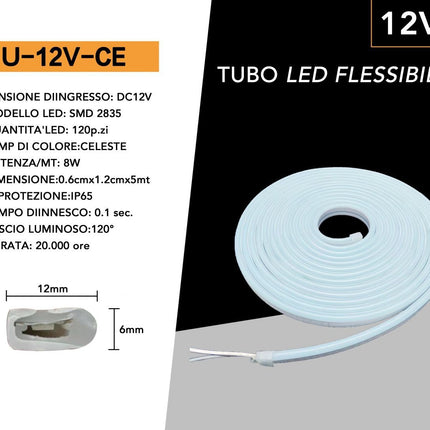 Strip led neon flex striscia curvabile modellabile 600 led decorativa 5 metri varie colorazioni di luce enzoled