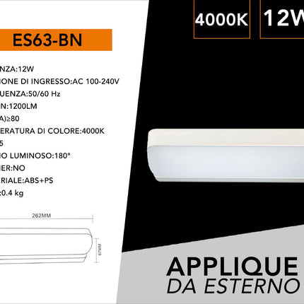 APPLIQUE ESTERNO/12W/4000K - enzoled