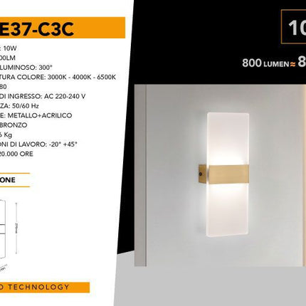 APPLIQUE DA MURO/10W/3000K-6500 - enzoled