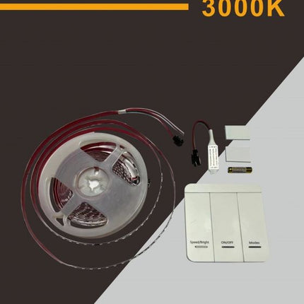Strip striscia indirizzabile 600 led 61 watt 24v bobina da 5 mt con telecomando regolatore vari effetti luce fredda 6500k naturale 4000k calda 3000k enzoled