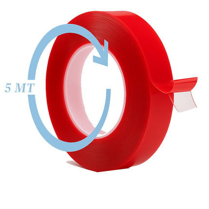 Nastro biadesivo trasparente in acrilico per strisce led 5 m x 1 cm enzoled