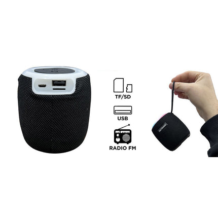 Cassa bluetooth con luci led RGB 15W ricaricabile USB/TF/AUX enzoled