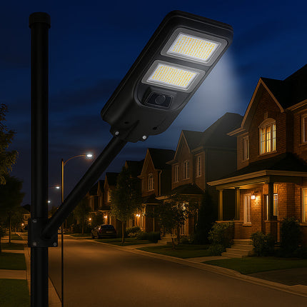 Lampione faro LED solare 100W con sensore di prossimità con palo IP65 enzoled