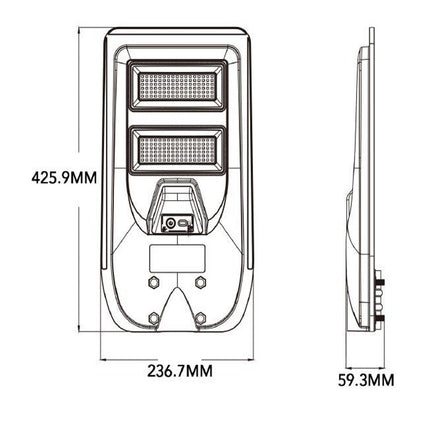 Lampione faro LED solare 100W con sensore di prossimità con palo IP65 enzoled
