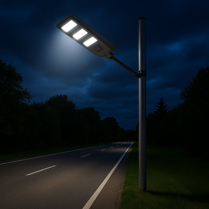 Lampione faro LED solare 160W con sensore di prossimità con palo IP65 enzoled