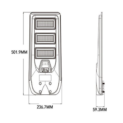 Lampione faro LED solare 160W con sensore di prossimità con palo IP65 enzoled