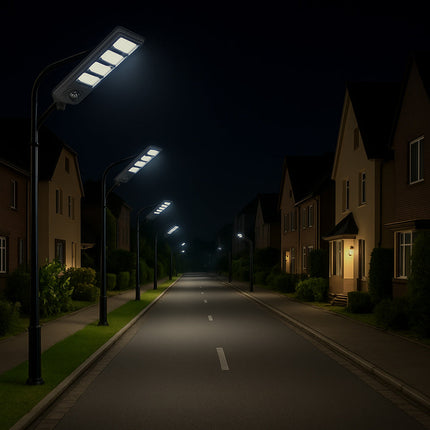 Lampione faro LED solare 220W con sensore di prossimità con palo IP65 enzoled