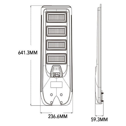Lampione faro LED solare 220W con sensore di prossimità con palo IP65 enzoled