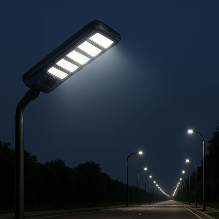 Lampione faro LED solare 300W con sensore di prossimità con palo IP65 enzoled