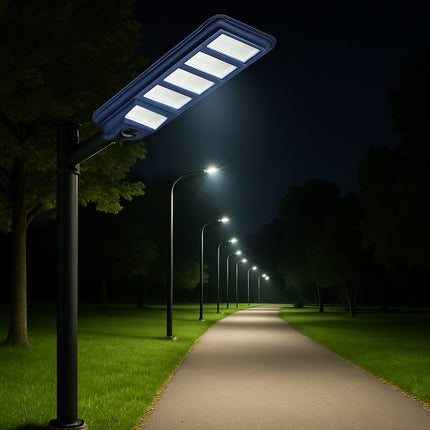 Lampione faro LED solare 300W con sensore di prossimità con palo IP65 enzoled