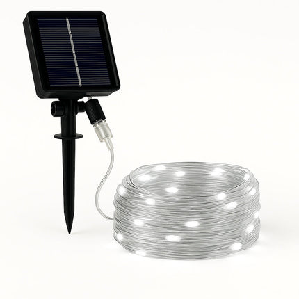 Filo 100 led 10M pannello solare picchetto vari colorazioni di luce enzoled