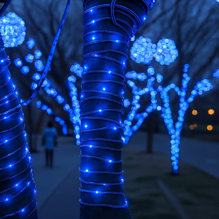 Filo 300 led 30M pannello solare picchetto vari colorazioni di luce enzoled