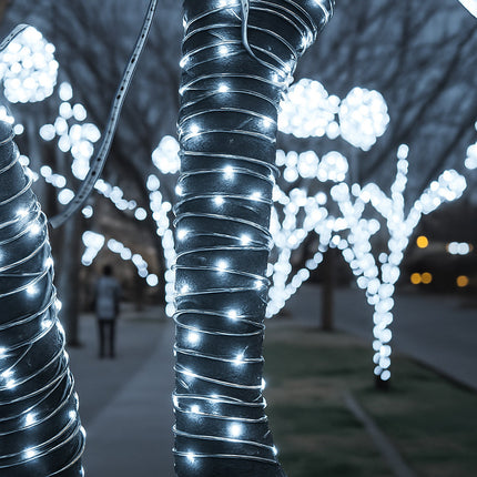 Filo 300 led 30M pannello solare picchetto vari colorazioni di luce enzoled