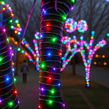 Filo 300 led 30M pannello solare picchetto vari colorazioni di luce enzoled