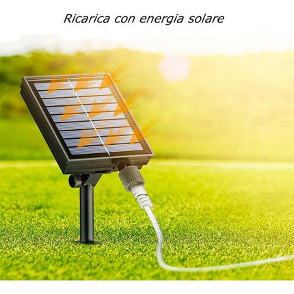 Filo 300 led 30M pannello solare picchetto vari colorazioni di luce enzoled