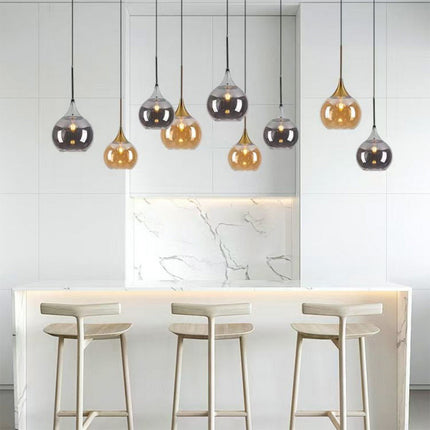 Lampadario a sospensione di design con sfera in vetro attacco E27