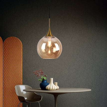 Lampadario a sospensione di design con sfera in vetro attacco E27