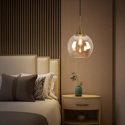 Lampadario a sospensione di design con sfera in vetro attacco E27