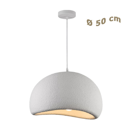 Lampadario effetto pietra bianco Ø40 Ø50 e Ø60 cm portalampada E27