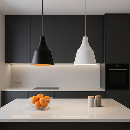 Lampadario a sospensione con paralume a cupola con attacco E27 enzoled