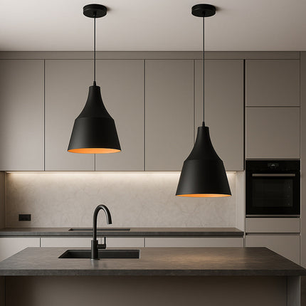 Lampadario a sospensione con paralume a cupola con attacco E27 enzoled