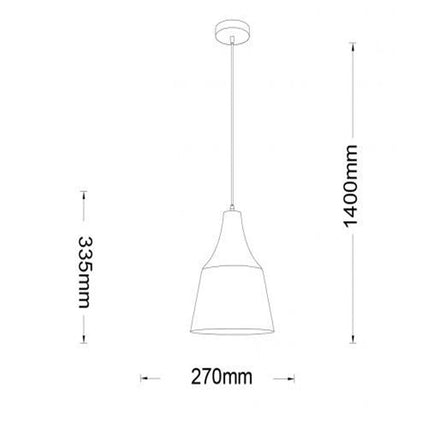Lampadario a sospensione con paralume a cupola con attacco E27 enzoled