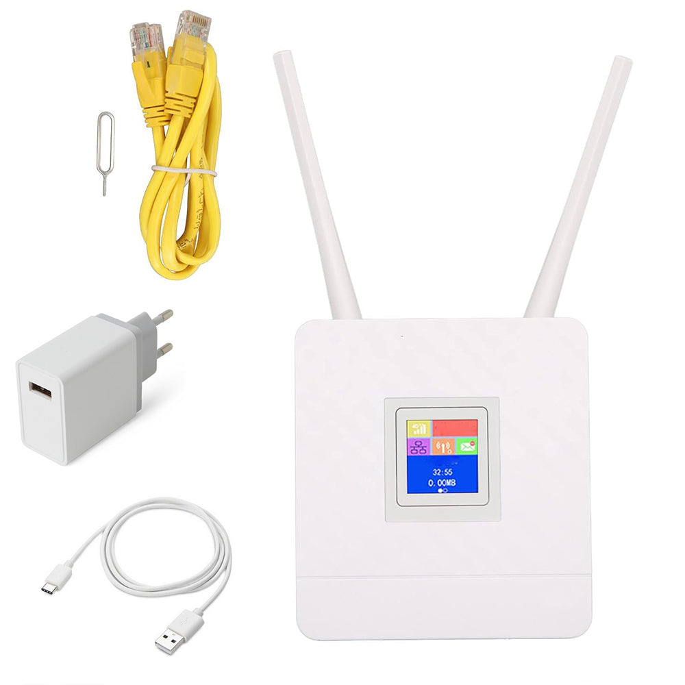 Modem doppia connessione dual mode 4G con slot scheda sim hotspot lan router wi fi 150 Mbps due antenne - enzoled