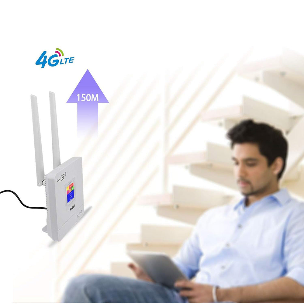 Modem doppia connessione dual mode 4G con slot scheda sim hotspot lan router wi fi 150 Mbps due antenne - enzoled