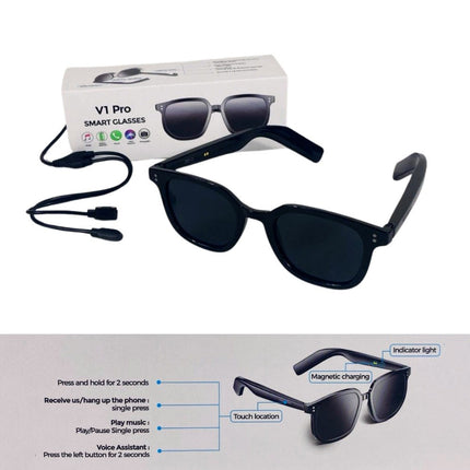 Occhiali da sole smart bluetooth touch per smartphone chiamate musica