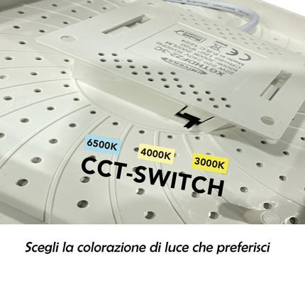 Mini plafoniera a led quadrata 22 watt lampada da soffitto tecnologia switch cct luce da 3000k a 6500k - enzoled