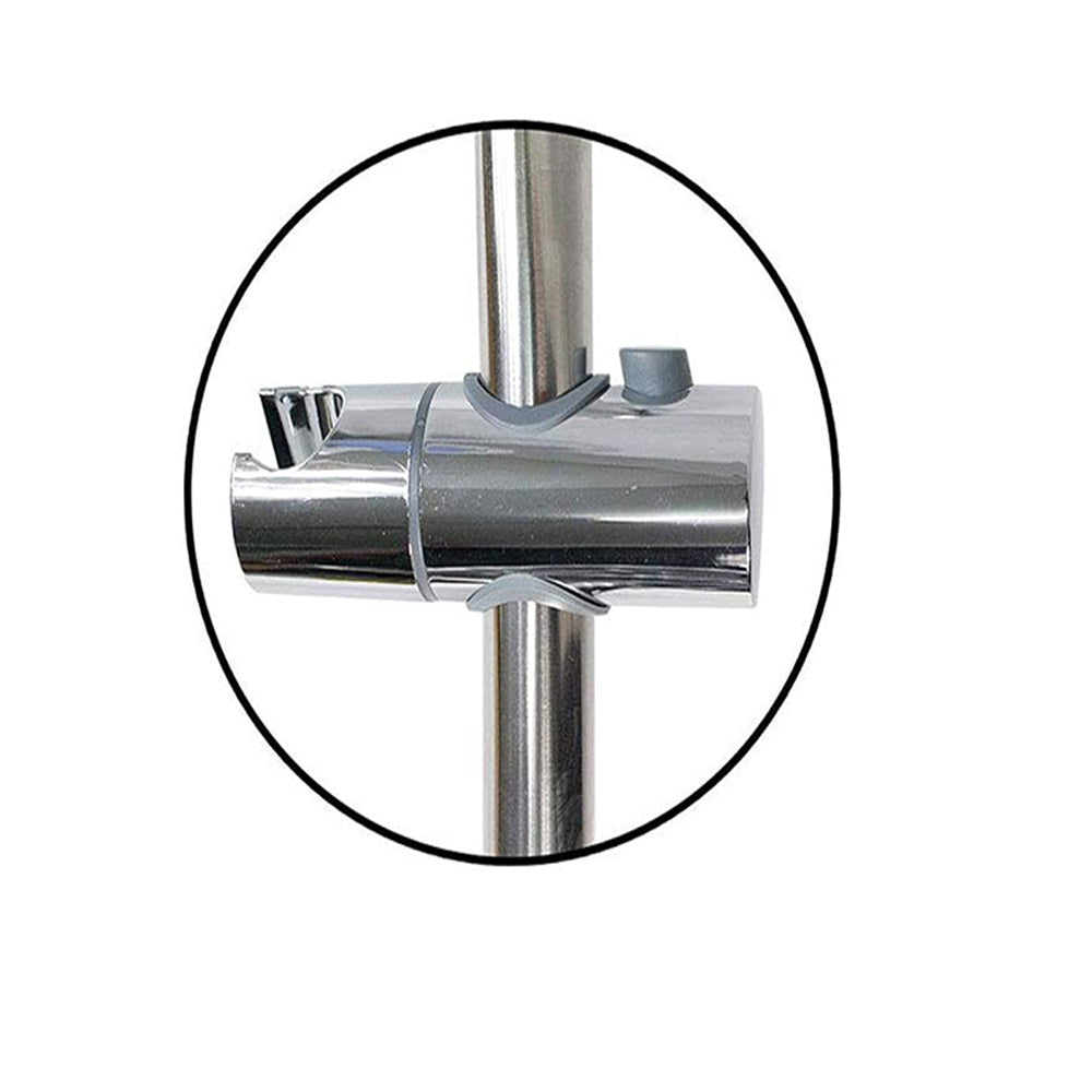 Saliscendi cromato per soffione doccia regolabile con porta sapone supporto con tasto orientabile scorrimento per regolare altezza 70 cm - enzoled