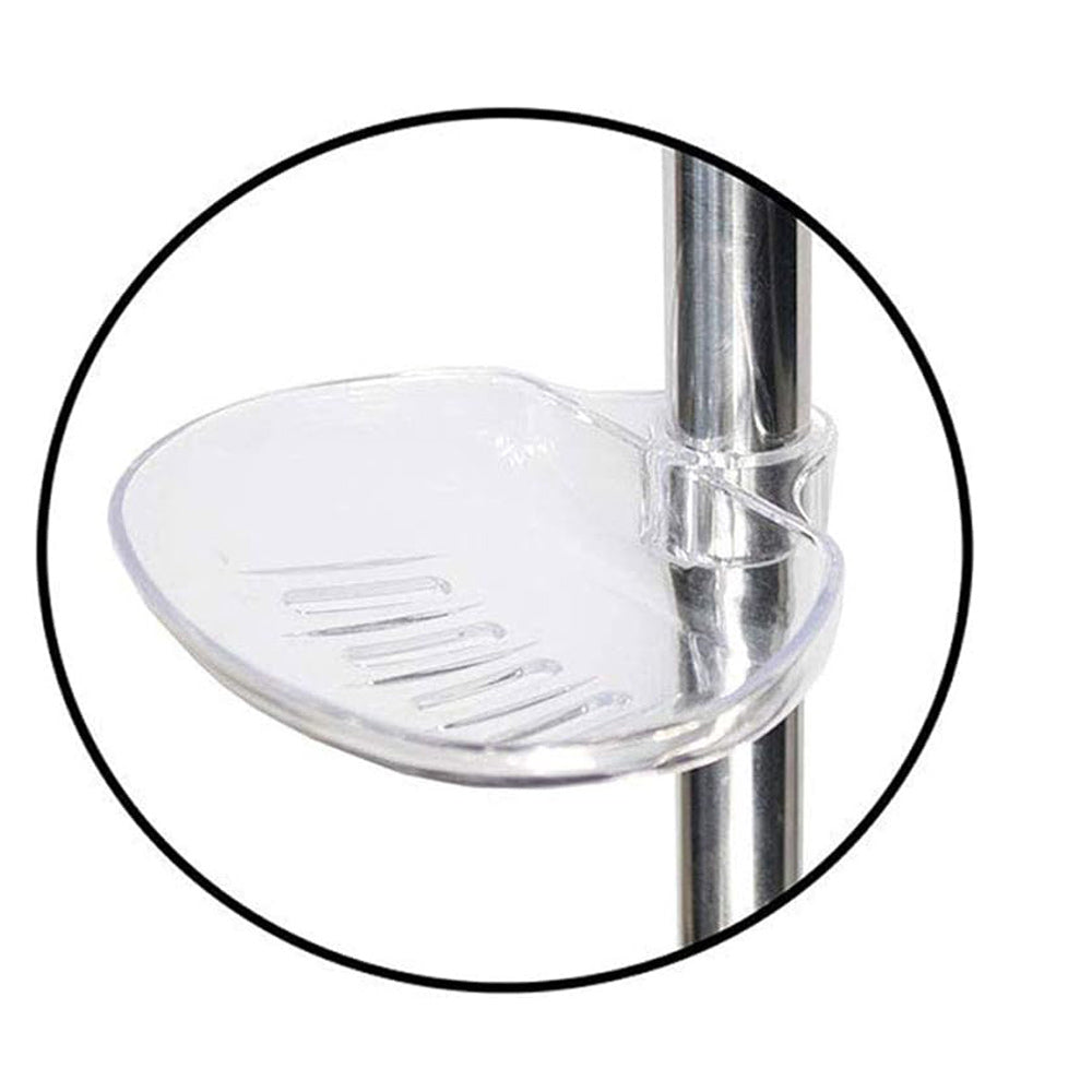 Saliscendi cromato per soffione doccia regolabile con porta sapone supporto con tasto orientabile scorrimento per regolare altezza 70 cm - enzoled