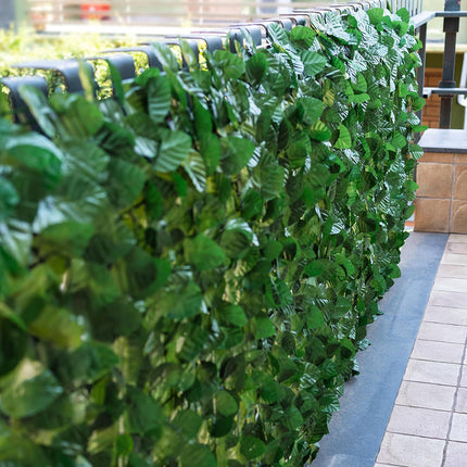 Siepe artificiale sintetica finta decorativa in pvc arella con foglie artificiali rete frangivista rotolo ombreggiante per balcone terrazzo 1x3 metri - enzoled