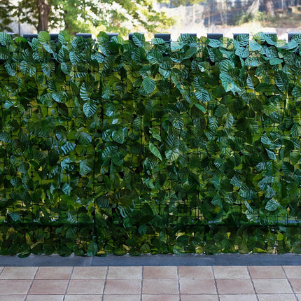 Siepe artificiale sintetica finta decorativa in pvc arella con foglie artificiali rete frangivista rotolo ombreggiante per balcone terrazzo 1x3 metri - enzoled