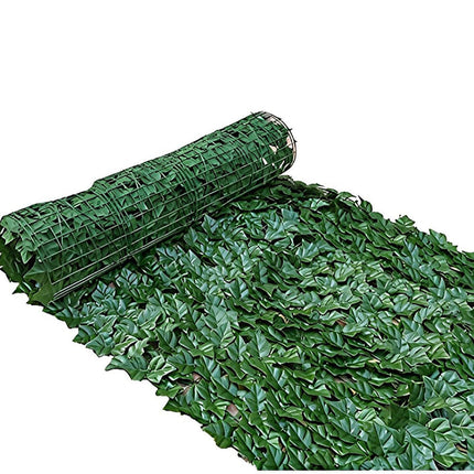 Siepe artificiale sintetica finta decorativa in pvc arella con foglie artificiali rete frangivista rotolo ombreggiante per balcone terrazzo 1x3 metri - enzoled