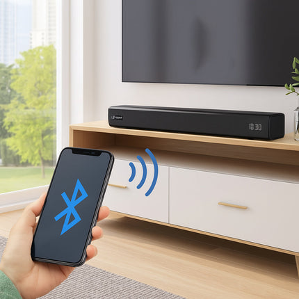 Soundbar ricaricabile 60W bluetooth con orologio radio telecomando
