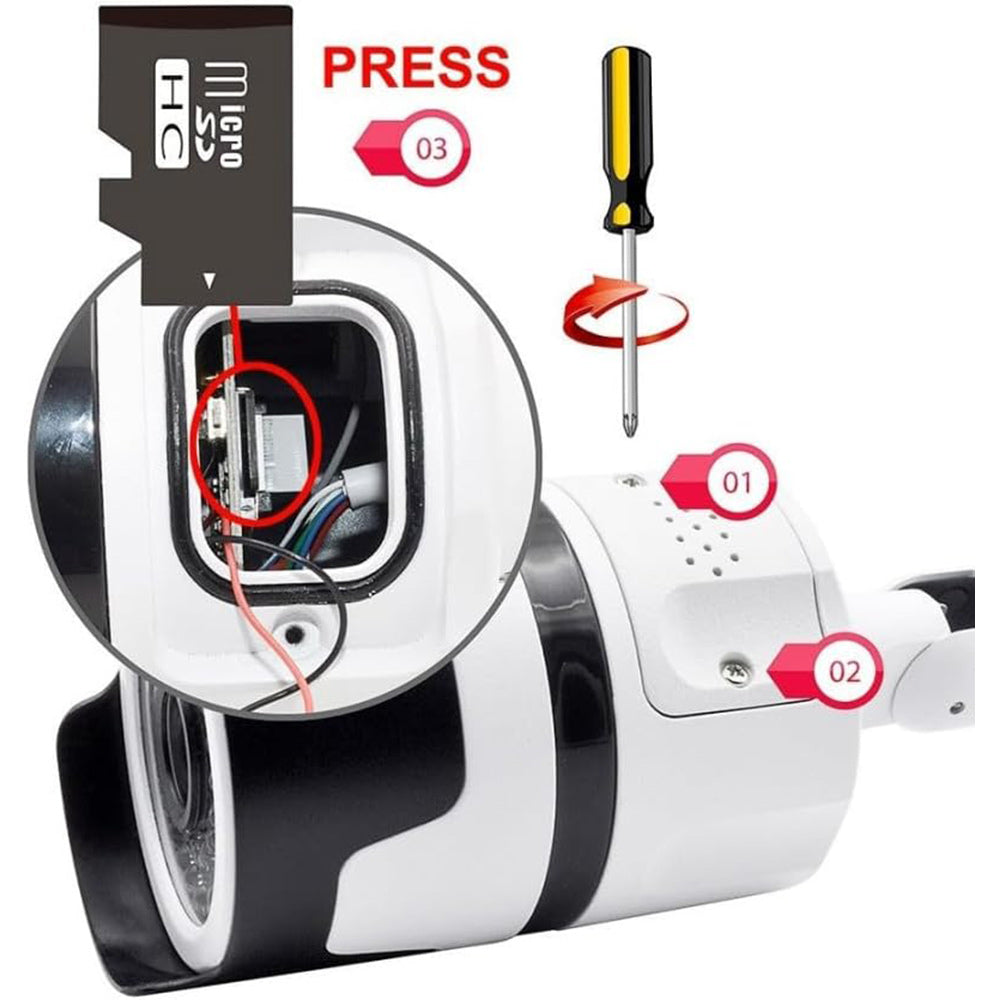 Telecamera per videosorveglianza wi fi 36 led infrarossi Ip camera con lente da 3.6 mm hd 1080P 3.0Mpx con App - enzoled