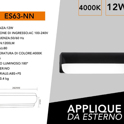 APPLIQUE ESTERNO/12W/4000K - enzoled