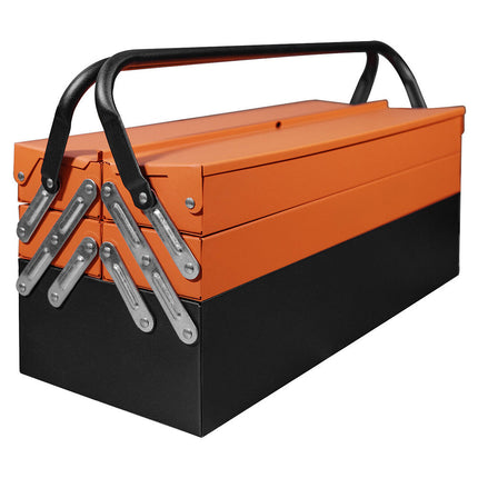 Cassetta 5 scomparti per attrezzi con 85 accessori valigetta in metallo utensili bussole giraviti fai da te - enzoled