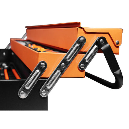 Cassetta 5 scomparti per attrezzi con 85 accessori valigetta in metallo utensili bussole giraviti fai da te - enzoled