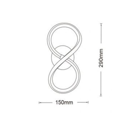 Applique a led da parete a forma di infinito 10 Watt tecnologia CCT