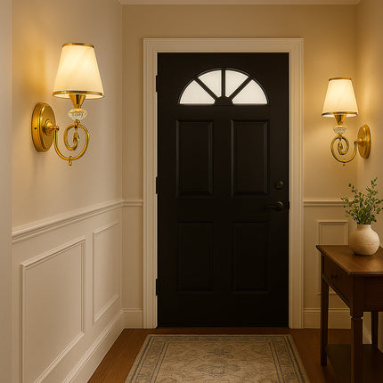 Applique da parete attacco E27 con pendoli in vetro oro o argento