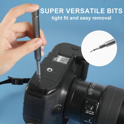 Set cacciaviti di precisioni calamitati a taglio e croce più accessori con custodia tascabile per riparazione cellulare computer tablet kit 24 pezzi fai da te - enzoled