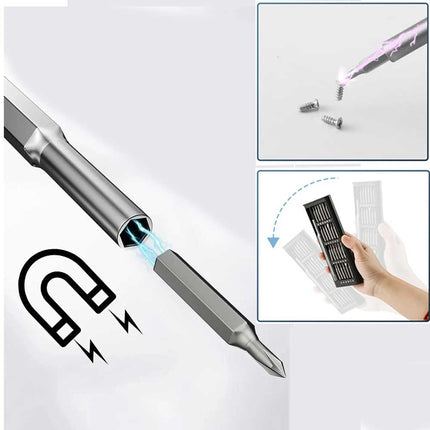 Set cacciaviti di precisioni calamitati a taglio e croce più accessori con custodia tascabile per riparazione cellulare computer tablet kit 24 pezzi fai da te - enzoled